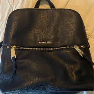 Michael Kors Collection Black Leather Backback Purse